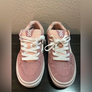 Vans Old Skool Womens Size 10 Pink White Walking Skate Shoes Sneakers
